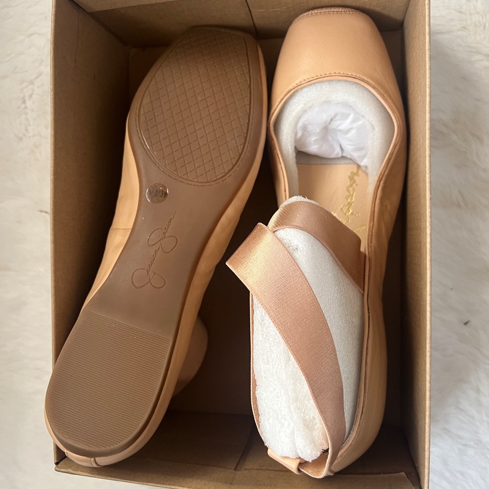 Jessica Simpson Mandalaye Ankle Strap Ballet Flats 9M NWT
